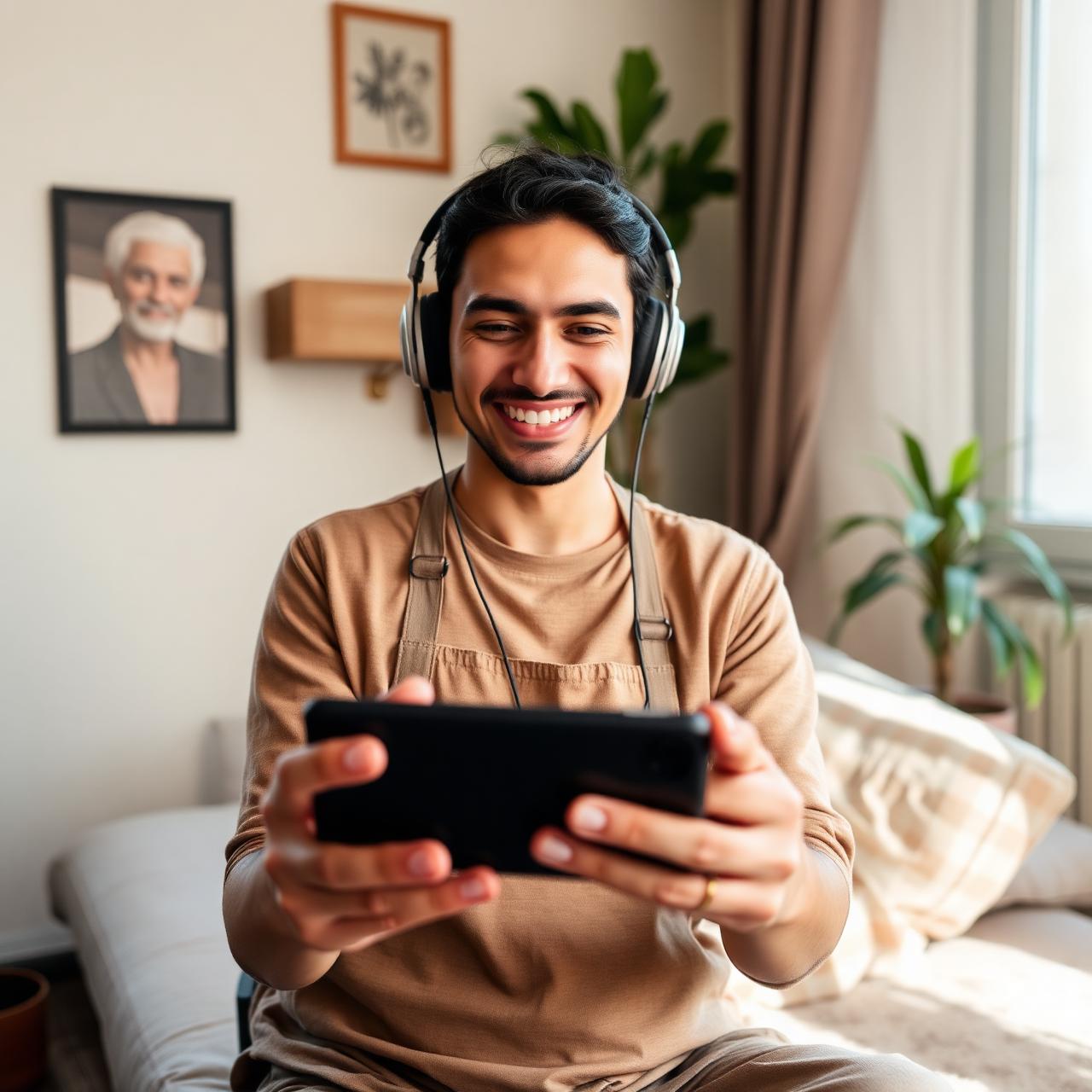 A Support Worker helping a foreign worker over a video call